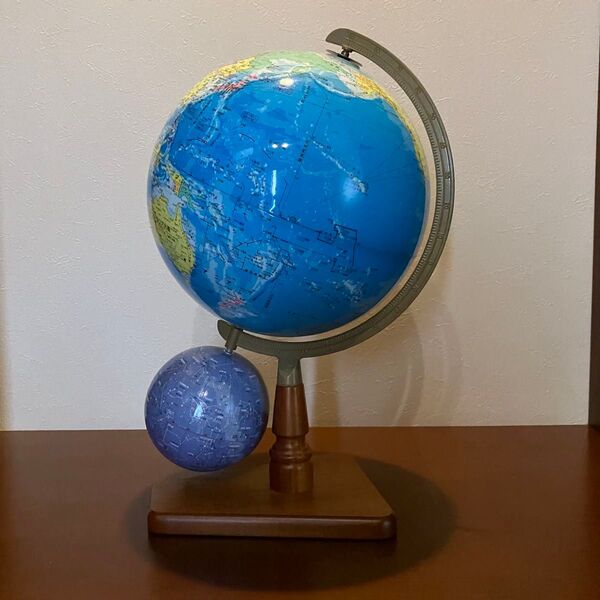 地球儀 星座早見盤付き 木製スタンド 美品 世界地図 インテリア