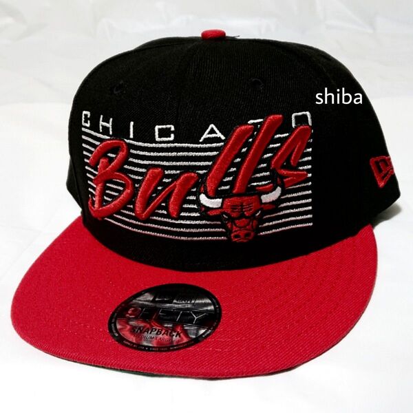 NEW ERA ニューエラ 正規品 キャップ 帽子 9FIFTY 950 黒 ブラック 赤 レッド シカゴ ブルズ NBA M/L