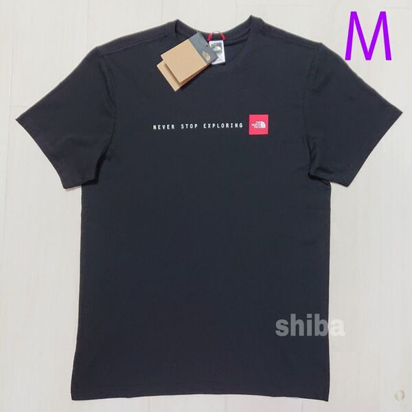 THE NORTH FACE ノースフェイス tシャツ 半袖 トップス 人気 ボックスロゴ 黒 ブラック NSE 海外Mサイズ