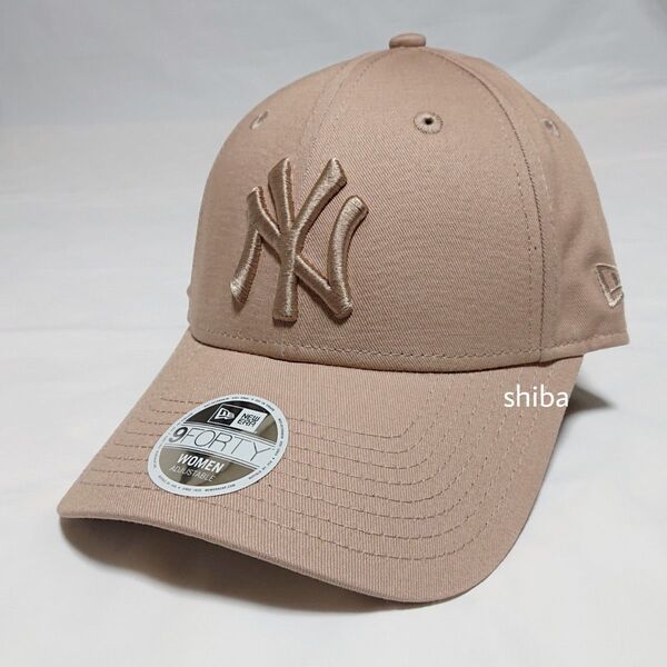 NEW ERA ニューエラ レディース ウィメンズ 9FORTY キャップ 帽子 NY ヤンキース グレージュ ベージュ ブラウン