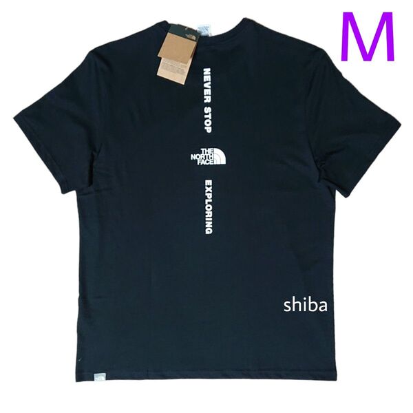 THE NORTH FACE ノースフェイス tシャツ 半袖 海外限定 バーティカル 黒 ブラック 白 ホワイト 海外Мサイズ