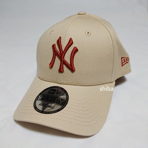 NEW ERA ニューエラ 正規品 9FORTY キャップ 帽子 ベージュ サンド オレンジ NY ヤンキース ユニセックス