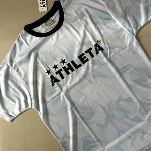 新品タグ付き メンズO ATHLETAアスレタ 総柄プラTシャツ ホワイト