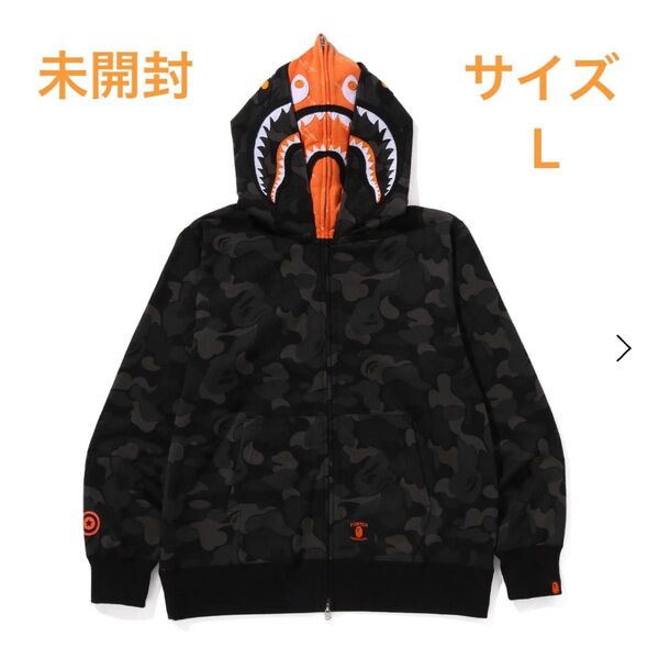ポーター BAPE コラボ パーカー 限定 A BATHING APE PORTER シャーク ブラック カモ Lサイズ 未開封