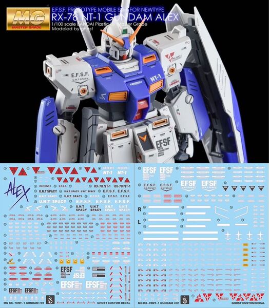 MG ガンダムNT-1 用水転写デカールVer.GHOST