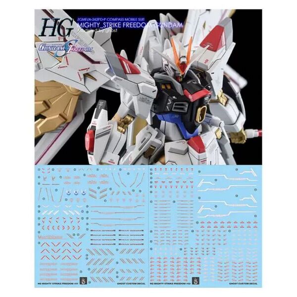 HGCE マイティーストライクフリーダムガンダム 用水転写デカールVer.GHOST