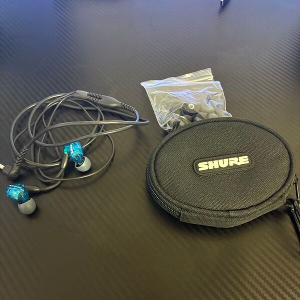 SHURE SE215 イヤホン クリアブルー
