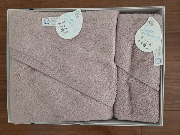 新品 UCHINO ウチノ とってもよく吸う 大判バスタオル フェイスタオルセット