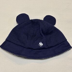 POLO Baby帽子 クマ耳 ネイビー