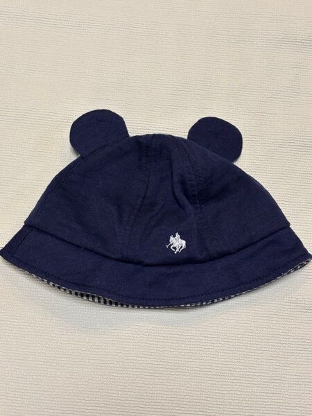 POLO Baby帽子 クマ耳 ネイビー