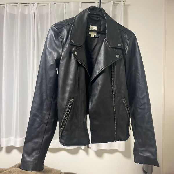 格安! GAP 黒 ジャケット ダブルライダース ダブルライダースジャケット ライダースジャケット レザージャケット