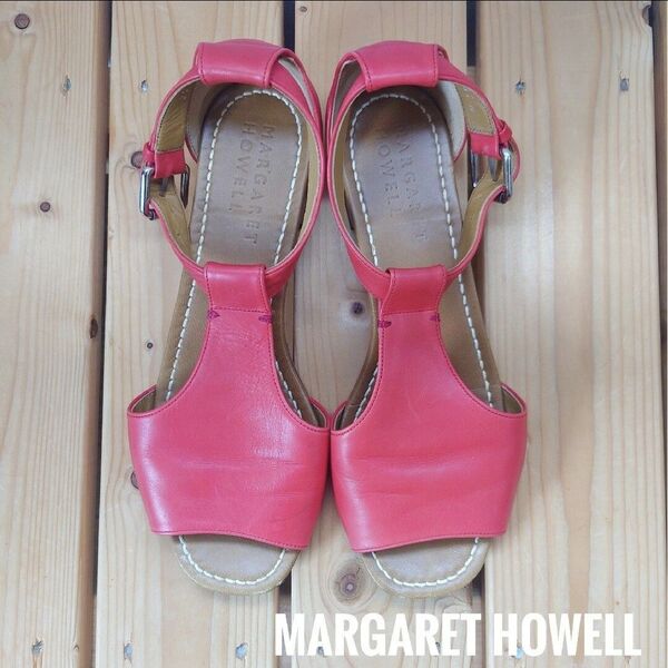 ★MARGARET HOWELL マーガレットハウエル レザーサンダル Mサイズ