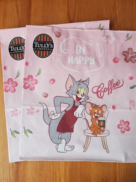 タリーズ トムとジェリー コラボ 紙袋 ショッパー ショップ袋 限定品 TULLY'S COFFEE タリーズコーヒー