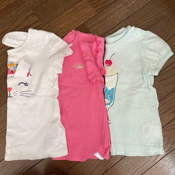 女の子 半袖 Tシャツ 3枚セット 90cm トップス 夏服 まとめ売り GAP ベルメゾン