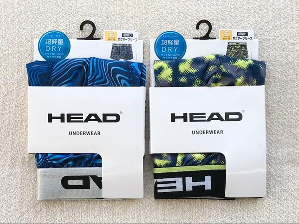 本日迄!HEAD ボクサーパンツ Sサイズ デザインネイビーブルー&ネイビーイエロー 2枚セット