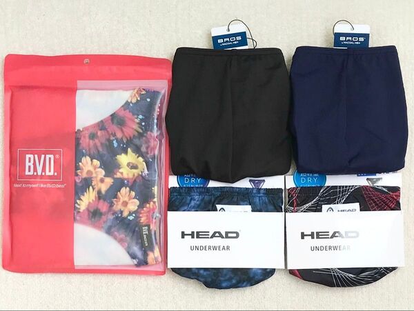 本日迄!B.V.D&BROS&HEAD ビキニ ブリーフ Mサイズ 花柄&シンプル&デザイン 5枚セット