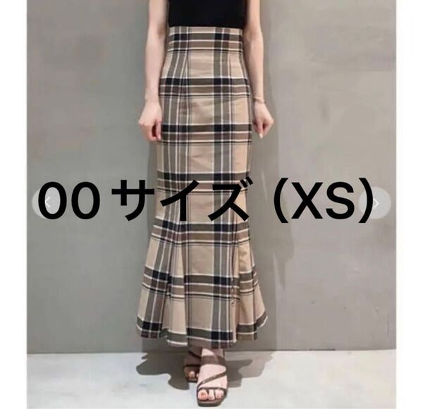 SNIDEL スナイデル ハイウエストタイトヘムフレアチェックスカート BEG ベージュ size00 SWFS214199