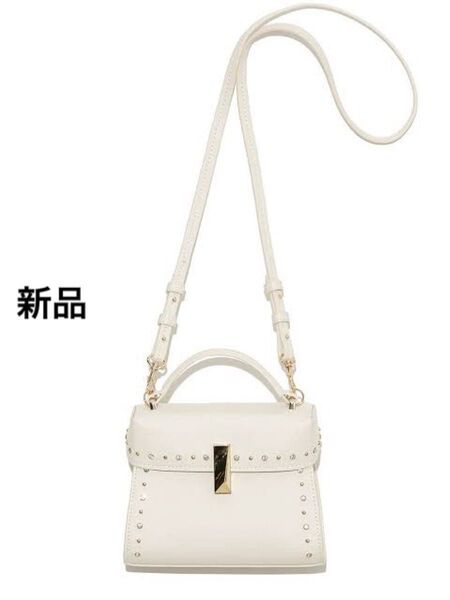 ★新品★CELFORD セルフォード ビジュースタッズポシェット IVR アイボリー 白 ショルダーバッグ CWGB259502