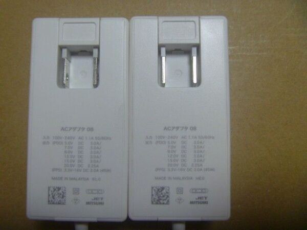 ドコモ ACアダプタ 08 2個セット PPS Power Delivery対応 Type-C 最大45W 急速充電器 ジャンク品