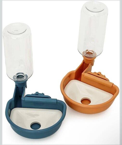 【未使用】Refoiner 自動給水器 犬 猫 うさぎ用 480ml ゲージ取付可 水漏れ防止 ケージ用ウォーターボトル グレー