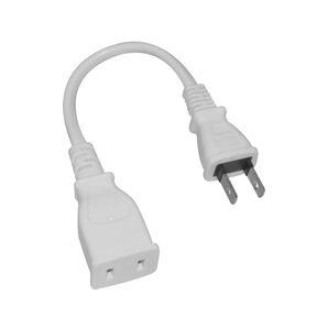 電源延長コード 24cm PSEマーク付 オーディオファン ホワイト A型 国内用 未使用品