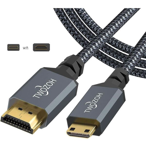 Twozoh Mini HDMI to HDMI ケーブル 7.5m 4K 60Hz タイプC 未使用品 高速伝送