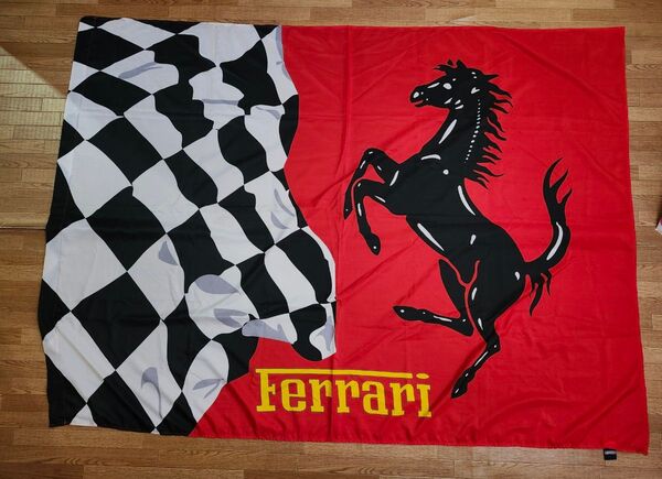 Ferrari フェラーリ フラッグ 旗 チェッカーフラッグ 跳ね馬