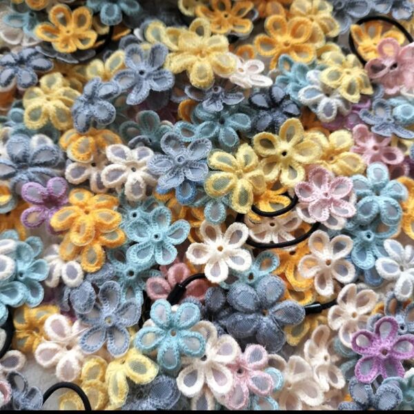 ワッペン 縫い付け 手作り モチーフ パーツ お花 ハンドメイド 刺繍 花 レース 手芸 人形 ヘアゴム フラワー デコパーツ