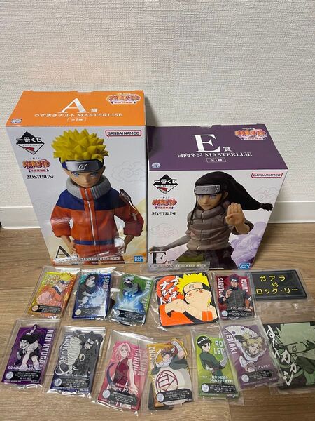 一番くじNARUTO 中忍試験編 A賞ナルト、E賞ネジフィギュア おまけつき ナルト 一番くじ