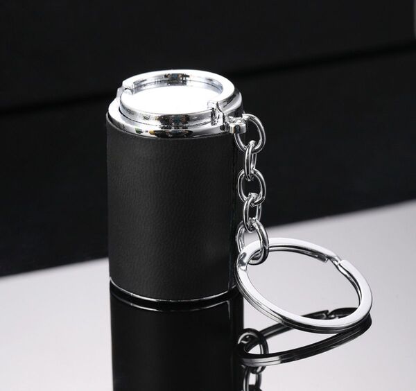 再入荷!コインケース 小銭入れ キーホルダーヴィンテージ コインシリンダー 携帯コインホルダー バネ式 小銭ケース ブラック