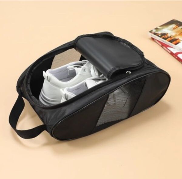 再入荷!ナイロン メッシュ 軽量 シューズケース 部活 旅行 出張 アウトドア 遠征