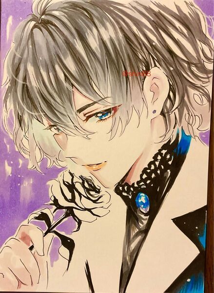 オリジナル手描きイラスト イケメン男子創作イラスト