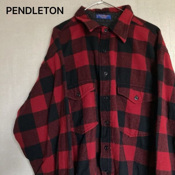 90s USA製 PENDLETON ペンドルトン ウールシャツ バッファローチェック