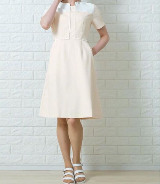 新品 13号 エステサロン ユニフォーム ワンピース制服 受付嬢 看護師 ナース服 白衣
