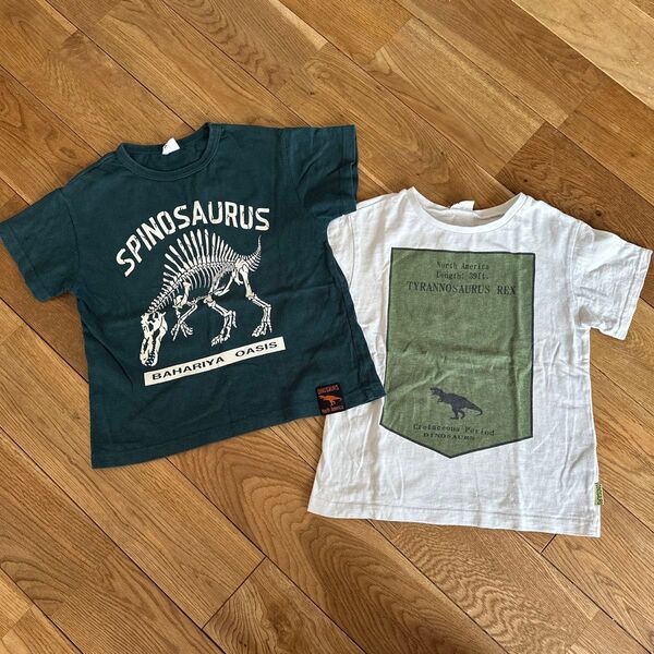 恐竜デザインTシャツ2枚セット BREEZE 120cm 男の子120 恐竜 服