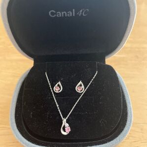 カナル4℃ K10 ホワイトゴールド ピアスとネックレス