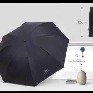 手動 折りたたみ傘 UVカット 26cm ブラック