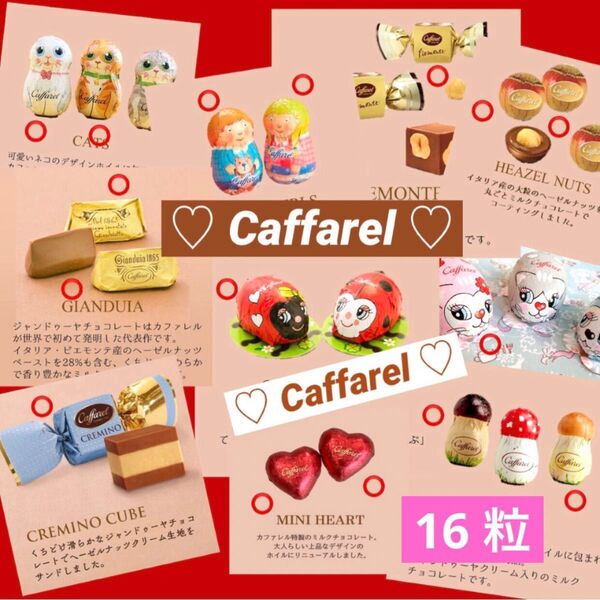 お得*可愛い*Caffarel カファレル チョコレート アソート 16粒 ジャンドゥーヤ・てんとう虫・ネコ etc.