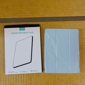 iPadケース ハイブリッドケース ブルー カバー スタンド 三折