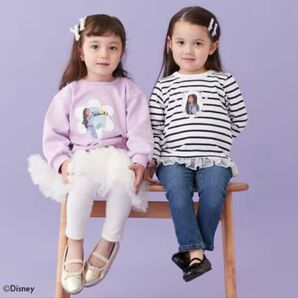 新品未使用 プティマインDISNEY WISHボーダーチュール長T ディズニー Tシャツ プリンセス