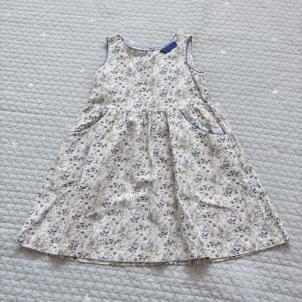 パタシュー ワンピース 120 パイピング 上品 フォーマル セレモニー キッズ 女児 子供服 リボン ノースリーブ