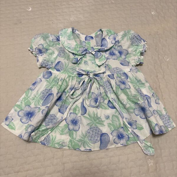 タルティーヌショコラ ブラウス 80 ハイビスカス 女の子 半袖 ブラウス フリル シャツ ベビー服 可愛い 子供服 キッズ