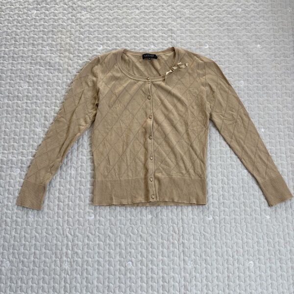 ランバン LANVIN カーディガン ニット トップス リボン 長袖 セーター クルーネック