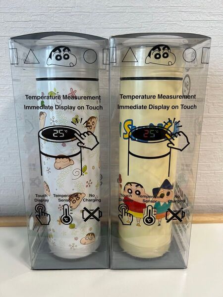 クレヨンしんちゃん水筒(LED温度表示保温ステンレスボトル)