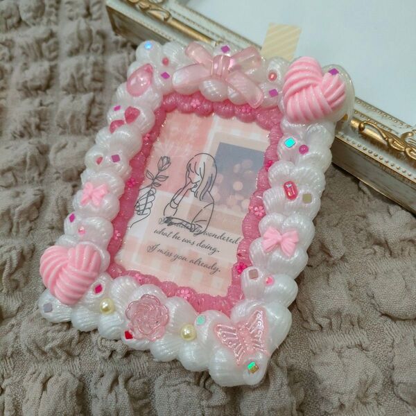 ハンドメイド B8縦 硬質ケース ケースデコ ホイップデコ 推し活 ピンク 可愛い
