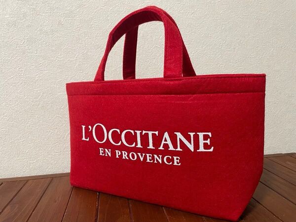 ロクシタン バッグ L'OCCITANE 非売品 ノベルティ グッズ トートバッグ ミニ 赤 フェルト生地 レア 海外
