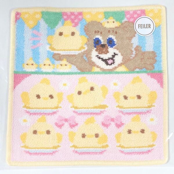 LOVERARY BY FEILER◆ラブラリー バイ フェイラー◆ニコっとぴよりん コラボ ハンカチ◆イエロー◆新品