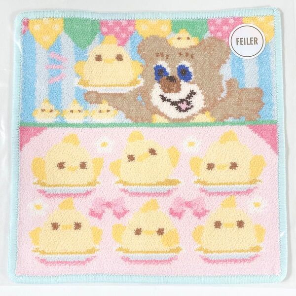 LOVERARY BY FEILER◆ラブラリー バイ フェイラー◆ニコっとぴよりん コラボ ハンカチ◆グリーン◆新品