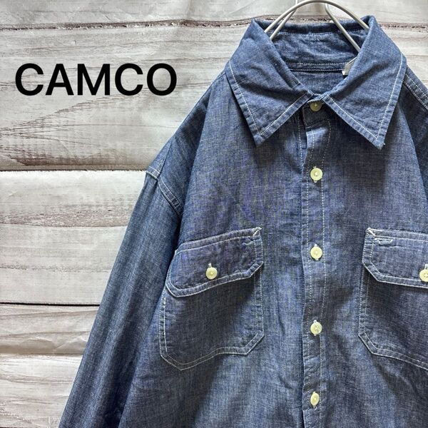 CAMCO シャンブレーシャツ インディゴ アメカジ 古着 S