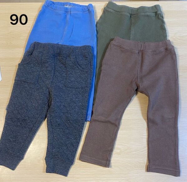 キッズパンツ【90】まとめて4本セット// 長ズボン キッズ ロングパンツ レギンス パンツ 《子供服》